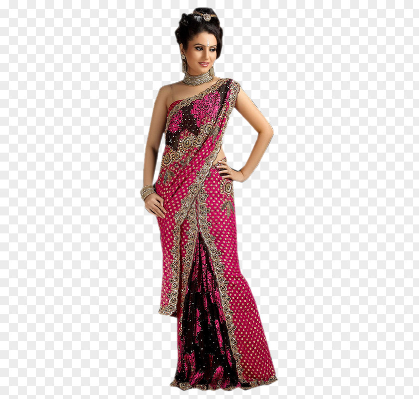 Indian Woman Ritu Kumar Wedding Sari Dress Fashion PNG