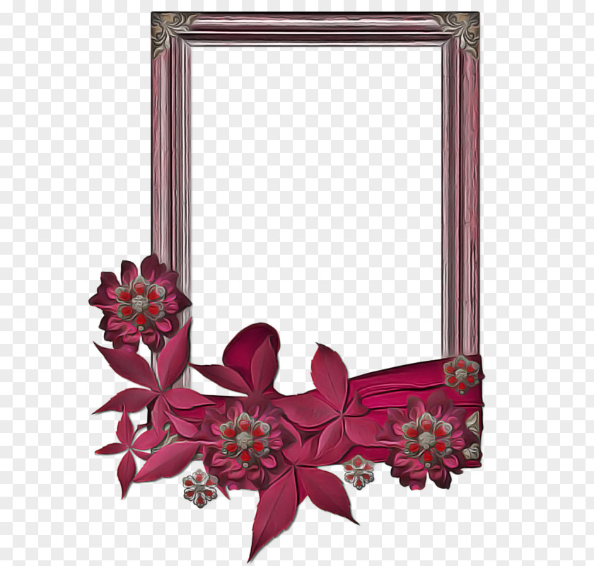 Flower Mirror Pink Frame PNG