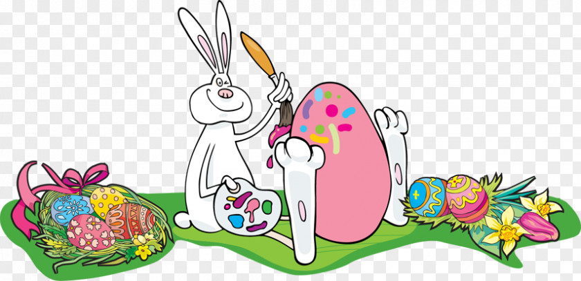 Seasons Greetings Easter Bunny Egg Clip Art PNG