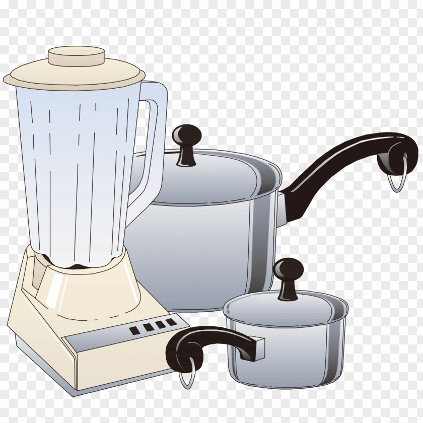 Soymilk And Pans Home Appliance Kitchen Utensil Blender Clip Art PNG