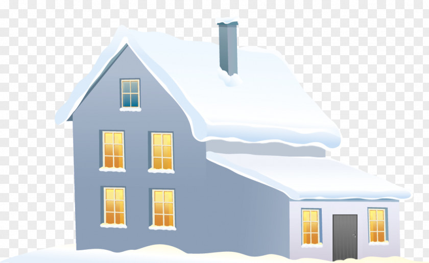 Blue Winter House Clipart Image Clip Art PNG