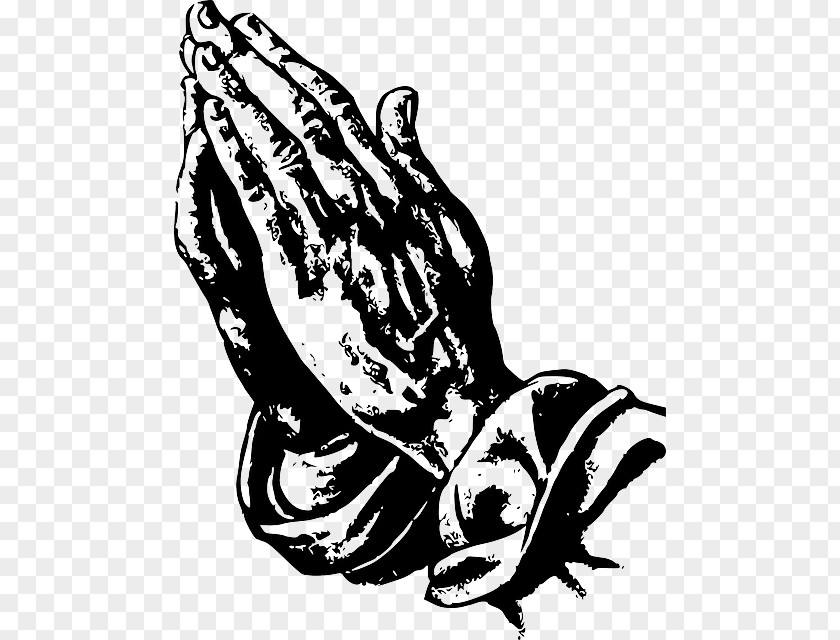 Praying Hands Silhouette Outline Clip Art Drawing Prayer PNG