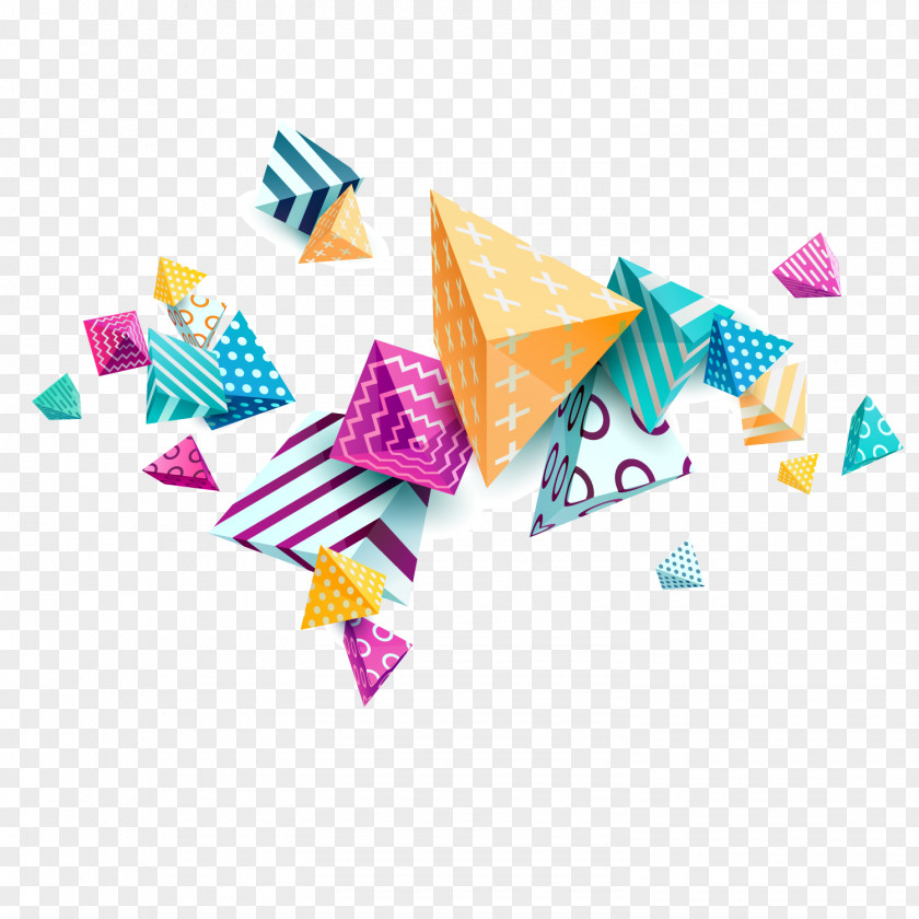 Color Pattern ThreeDimensional Triangle Vector Material Adobe Illustrator PNG