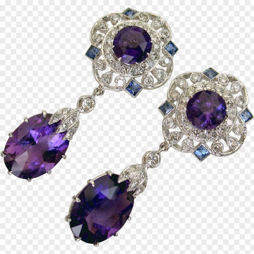Jewellery Amethyst Earring Body Sapphire PNG