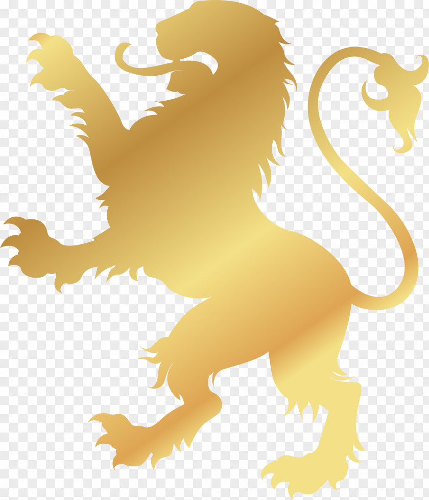 Golden Noble Lion Logo Gold Symbol PNG