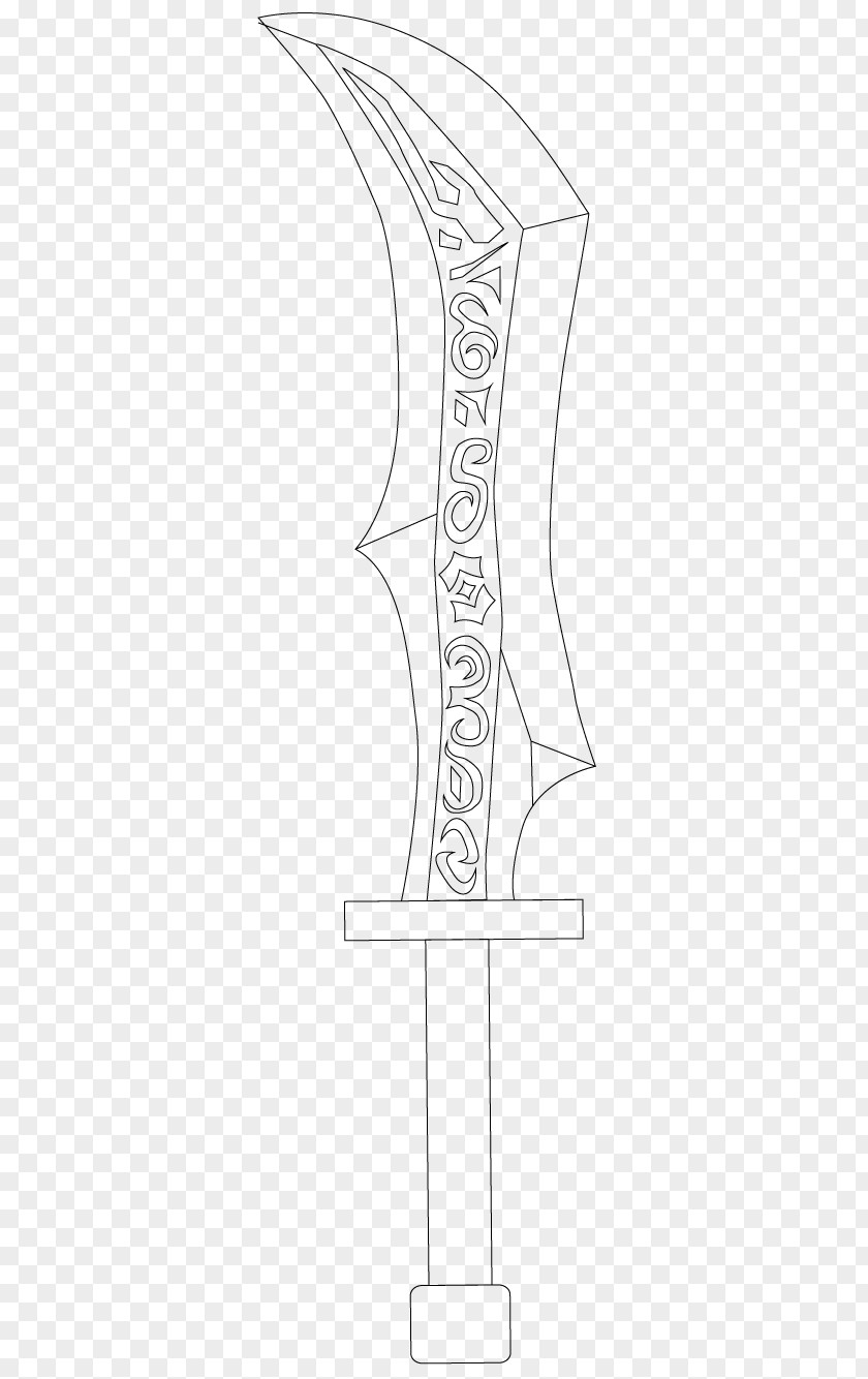 Pattern Sword Line Art Font PNG