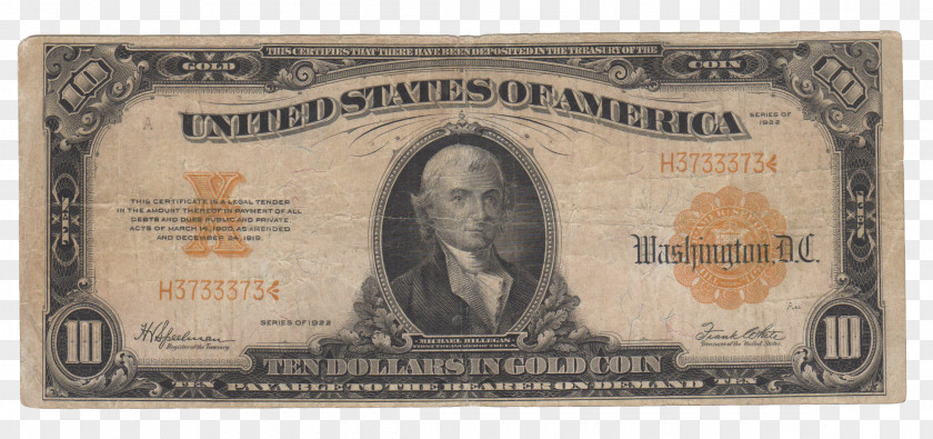 Banknote Gold Certificate United States Dollar Coin PNG