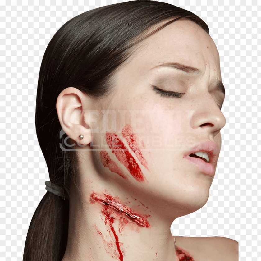 Neck Bloodstain Halloween Costume Cosmetics Mask Party PNG