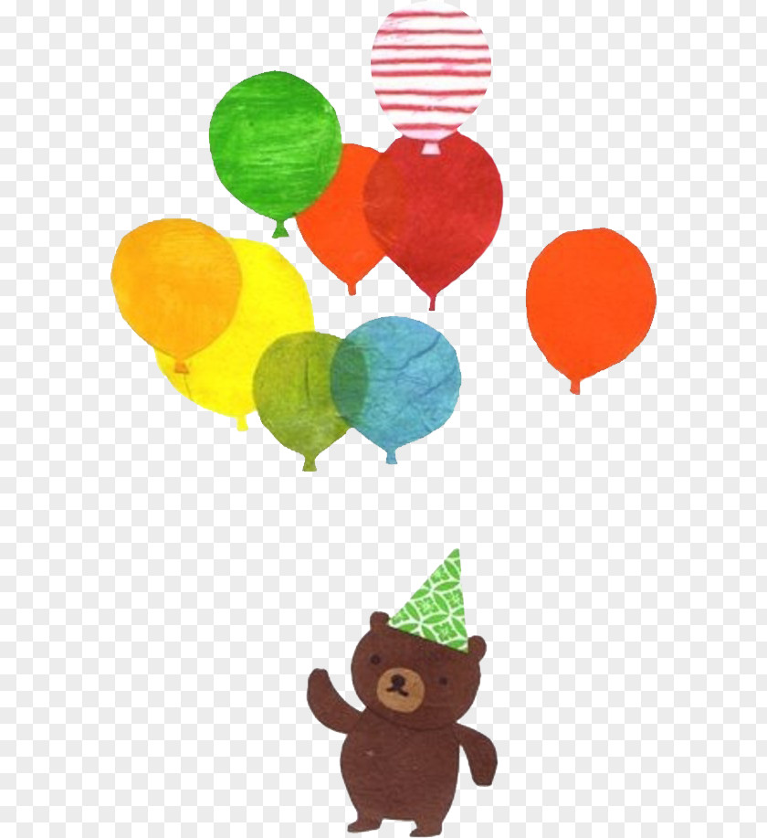 Wearing A Green Hat In Dark Brown Bear Balloons Balloon Illustration PNG