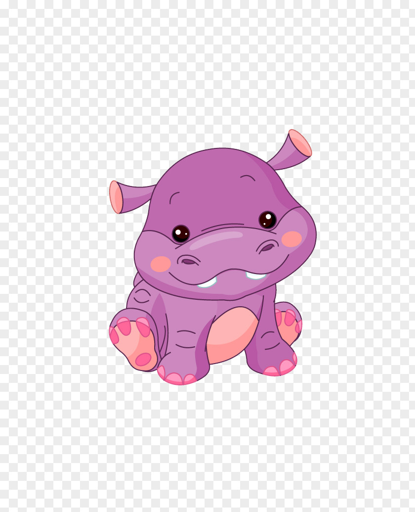 Hippo Vector Hippopotamus Cartoon Clip Art PNG