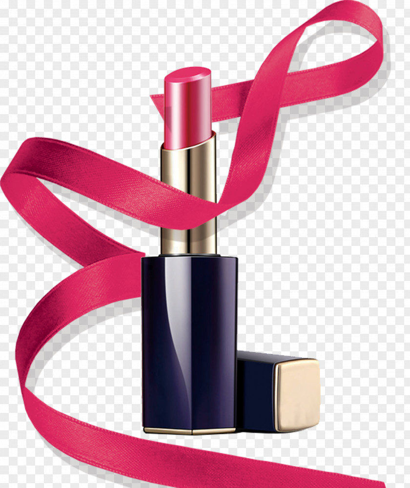 Lipstick Ribbon Blue Color Silk PNG