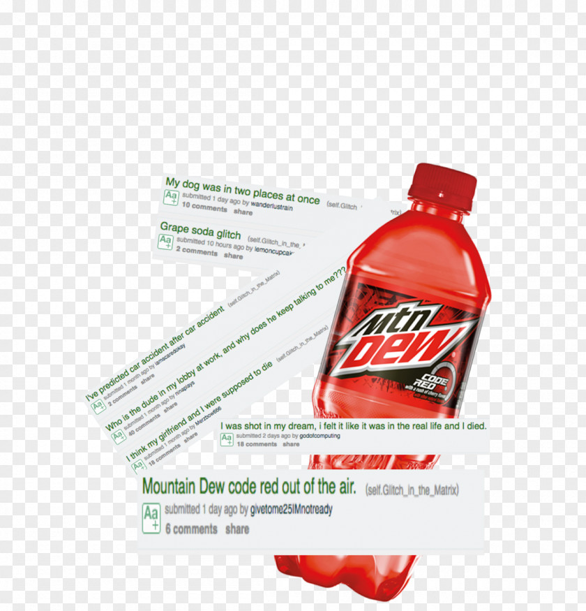 Mountain Dew Code Red Plastic Bottle PNG