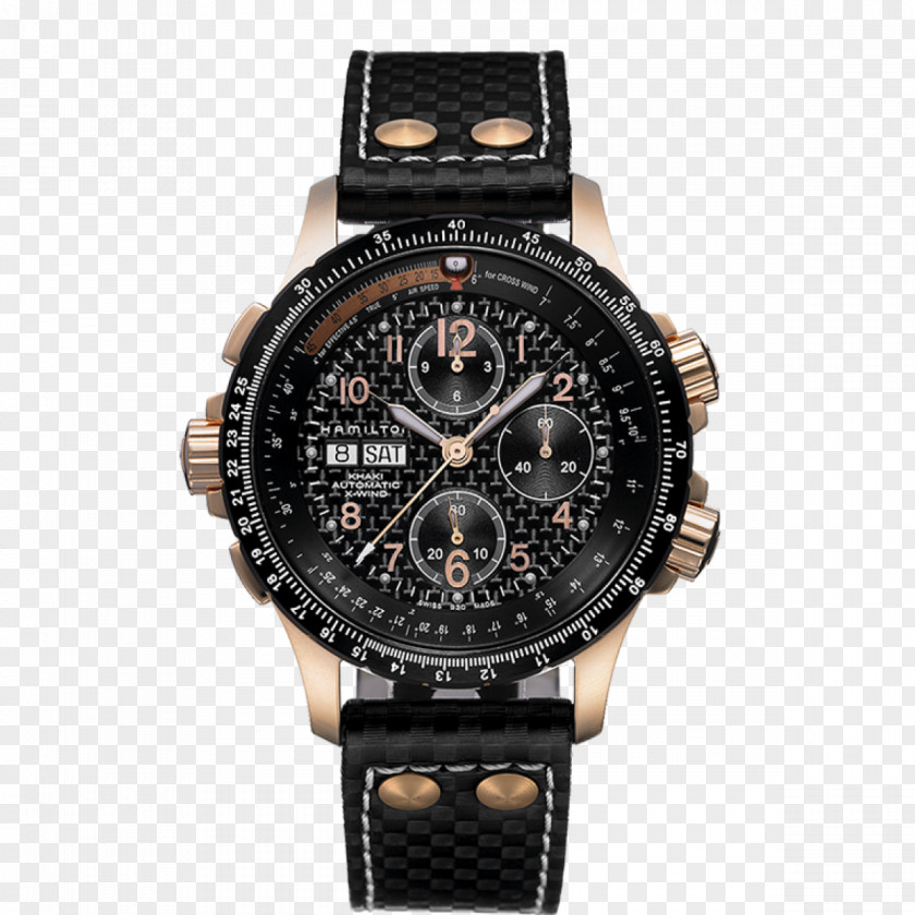 Navy Wind Hamilton Watch Company Chronograph Automatic Strap PNG