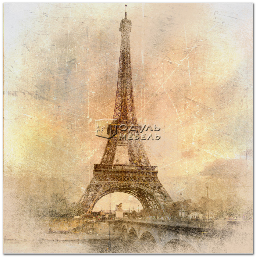 Paris Eiffel Tower Canvas Print Painting Art PNG