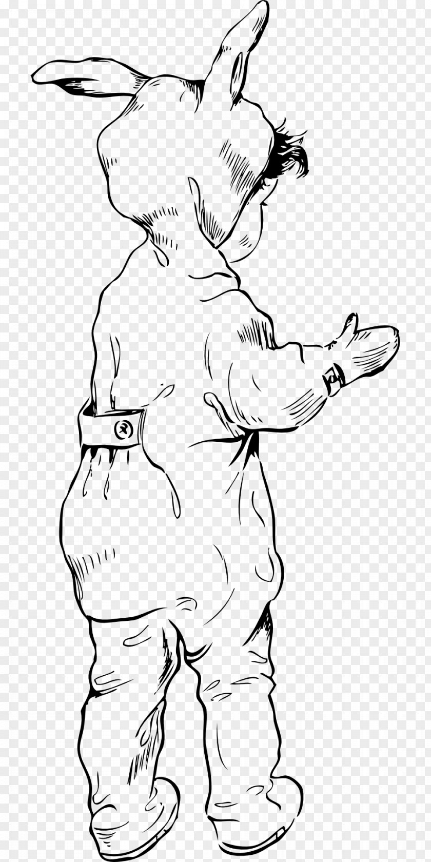 Easter Rabbit Line Art Drawing Clip PNG