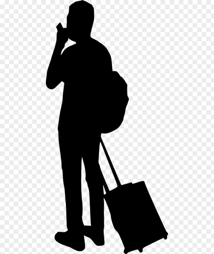 People With Luggage Silhouette Clip Art PNG