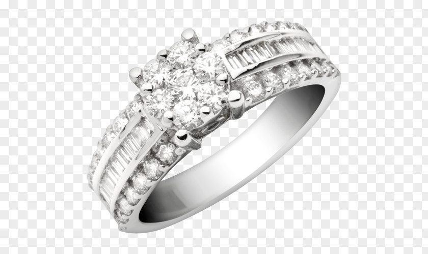 Ring Wedding Platinum Silver Diamond PNG