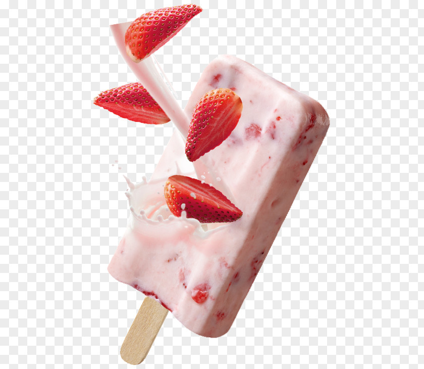 Strawberry Cream Frozen Yogurt Sundae Ice Pop PNG