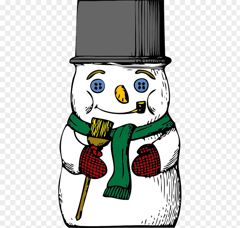 Cartoon Snowman With A Gray Hat Winter Pixabay Clip Art PNG
