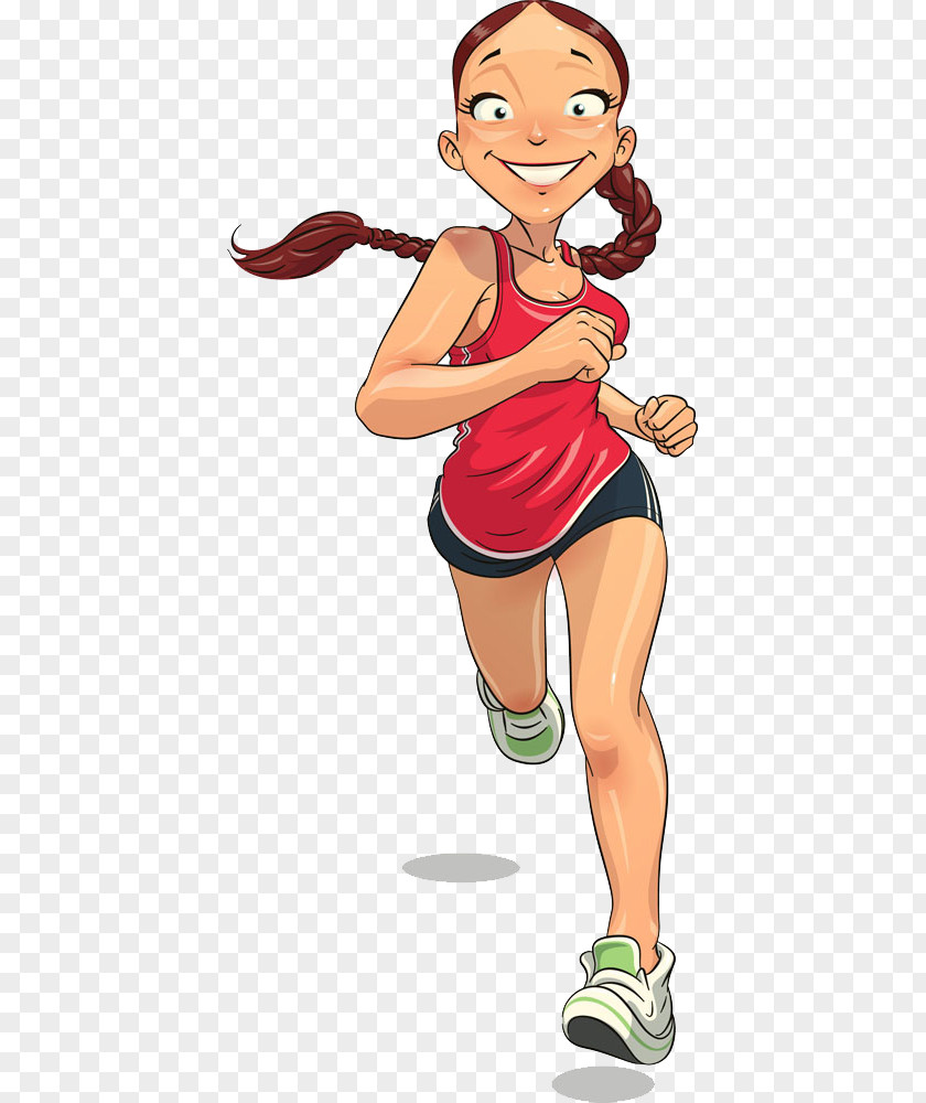 Running Cartoon Sport Illustration PNG Illustration, girl, woman jogging illustration clipart PNG