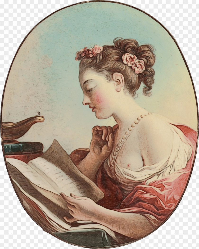 Tableware Reading Lady Plate PNG