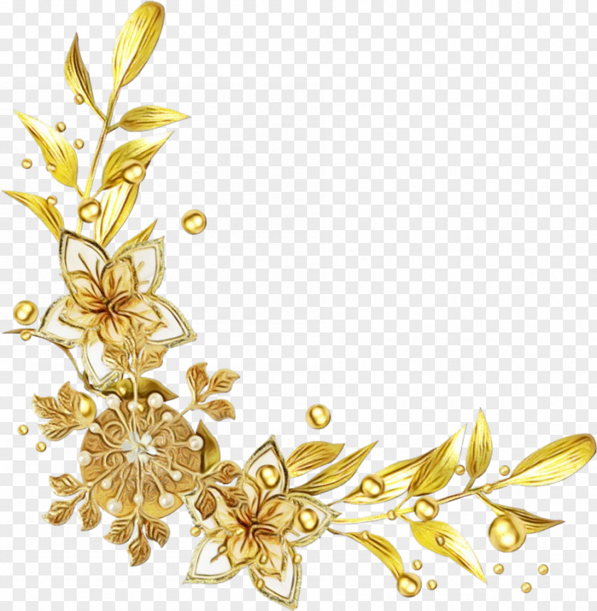 Yellow Plant Flower Ornament PNG