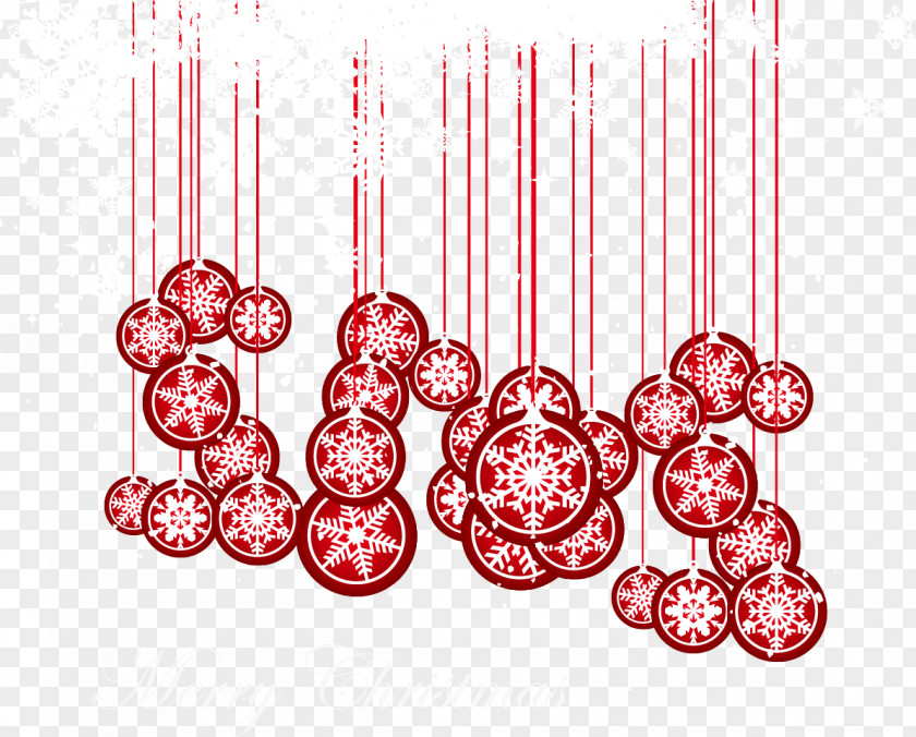Vector Christmas Red Ball Ornament Euclidean Decoration PNG
