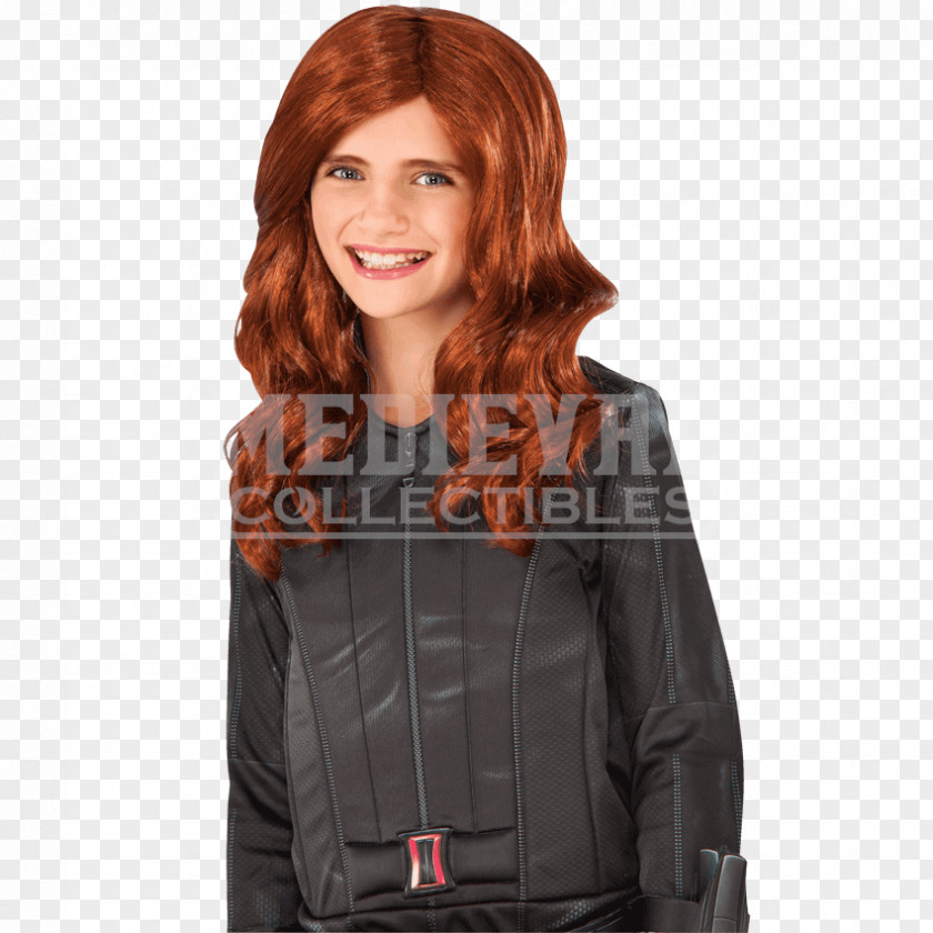 Black Widow Marvel Avengers Assemble Costume Wig Child PNG