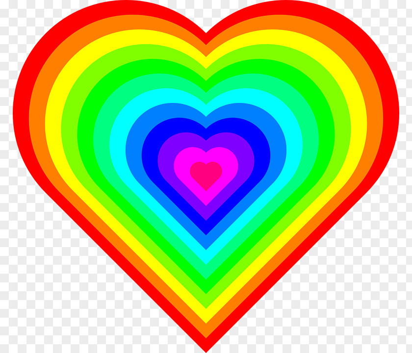 Rainbow Heart Color Clip Art PNG