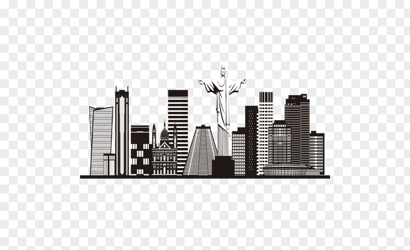 Silhouette Rio De Janeiro Skyline Vexel Vector Graphics PNG