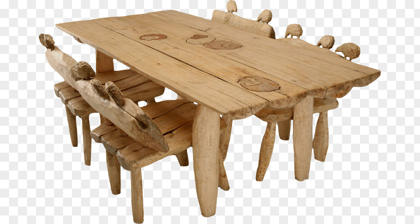 Table Wood Chair Stool Dining Room PNG