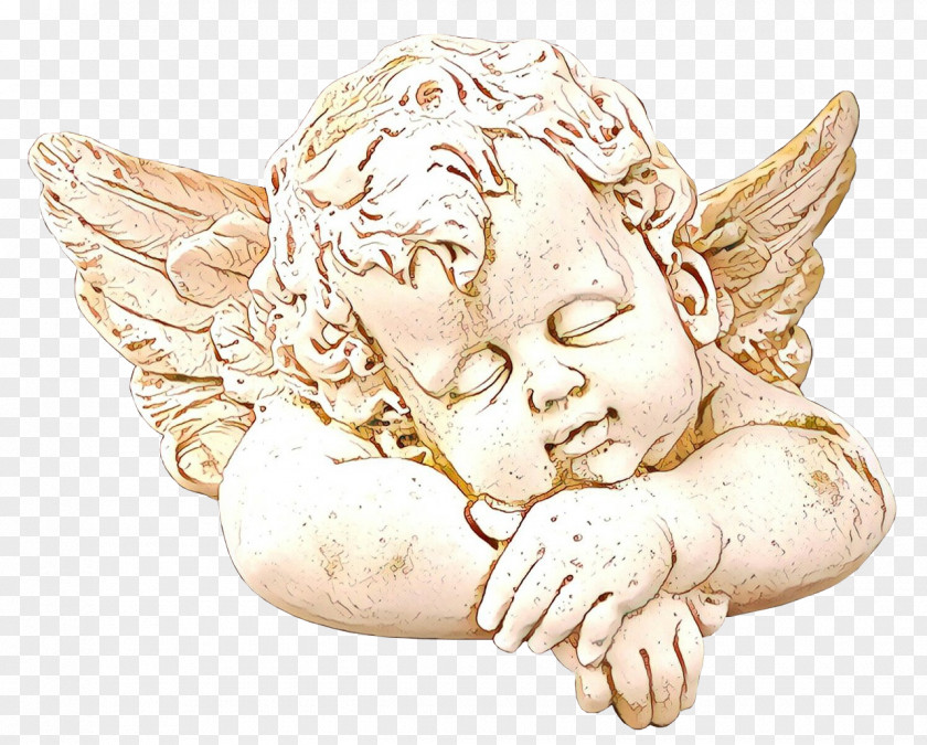Cupid Sculpture Angel Face Head Forehead Statue PNG