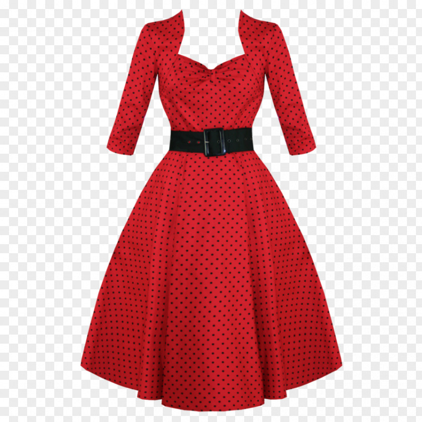 Dress 1950s Polka Dot Vintage Clothing Rockabilly PNG