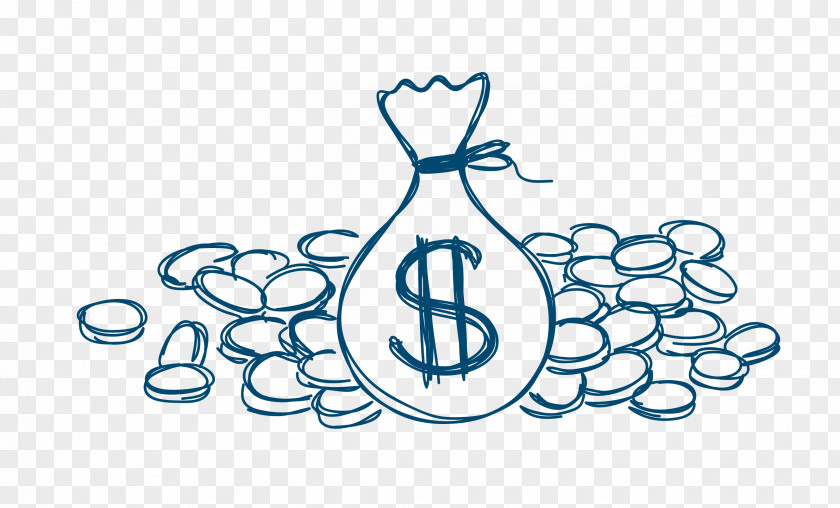 Vector Creative Artwork Purse Money Management Finance Doodle PNG