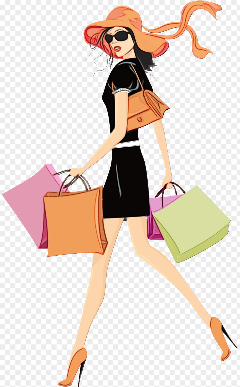Cartoon Shopping Handbag Fashion Design Style PNG