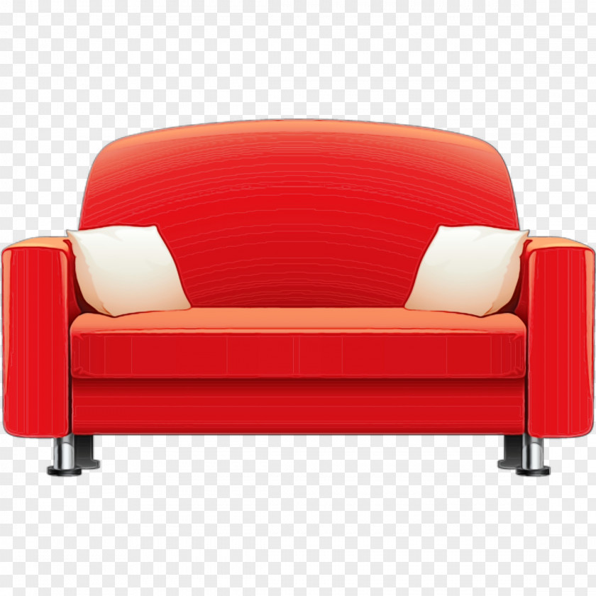 Furniture Red Couch Chair Armrest PNG