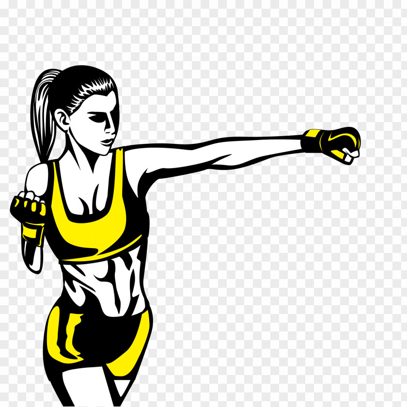 Punching Woman Motion Euclidean Vector Clip Art PNG