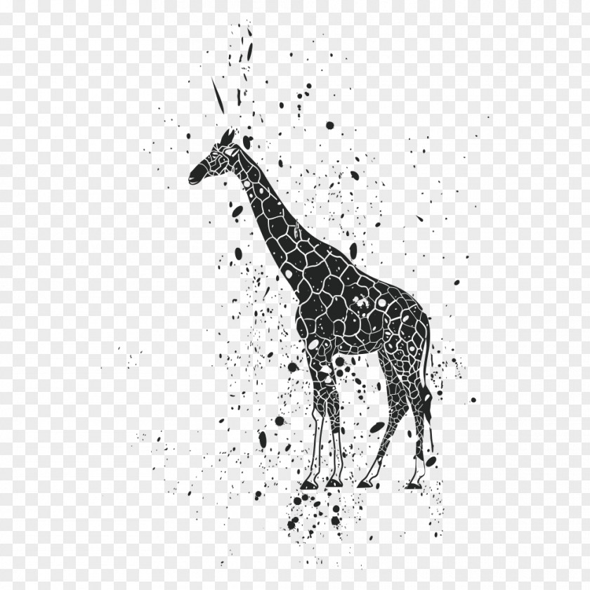 Animal Print Lion Giraffe Ink Clip Art PNG