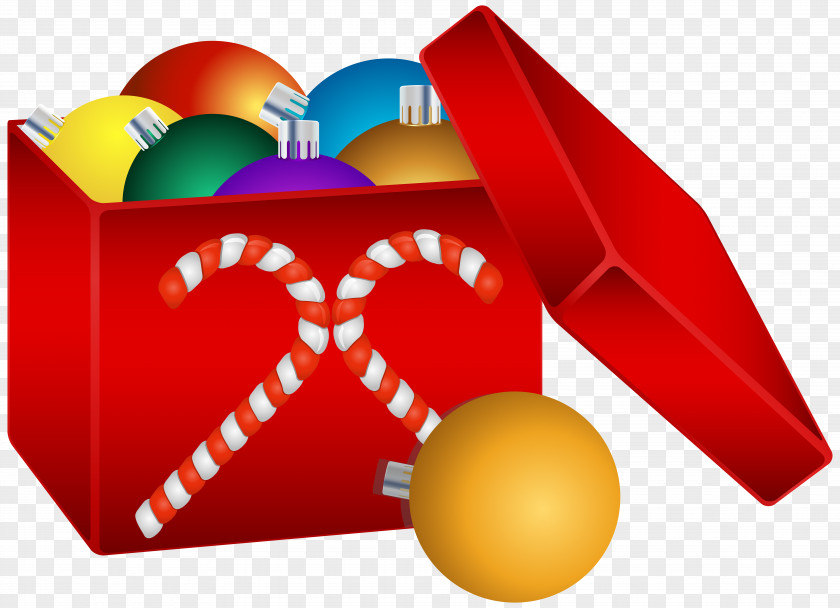 Christmas Balls In Box Transparent Clip Art Image Ornament Santa Claus Decoration PNG