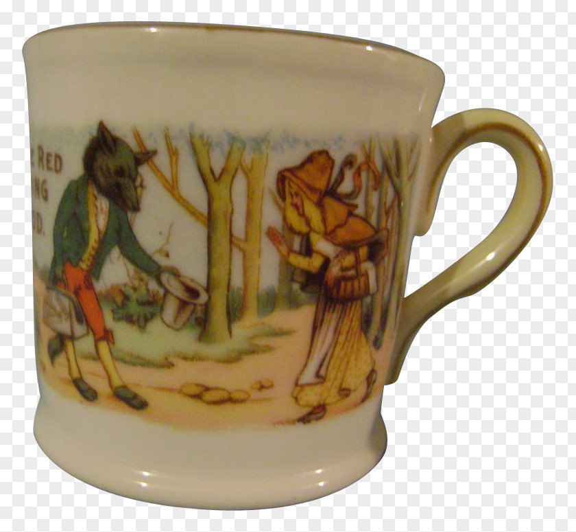 Mug Coffee Cup Saucer Porcelain Little Red Riding Hood PNG