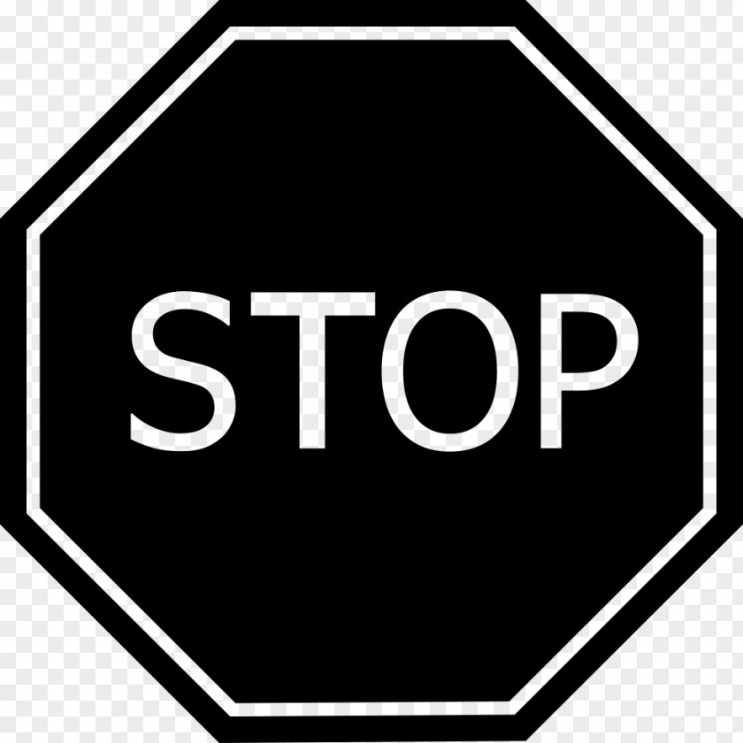 Stop Sign Black Logo PNG