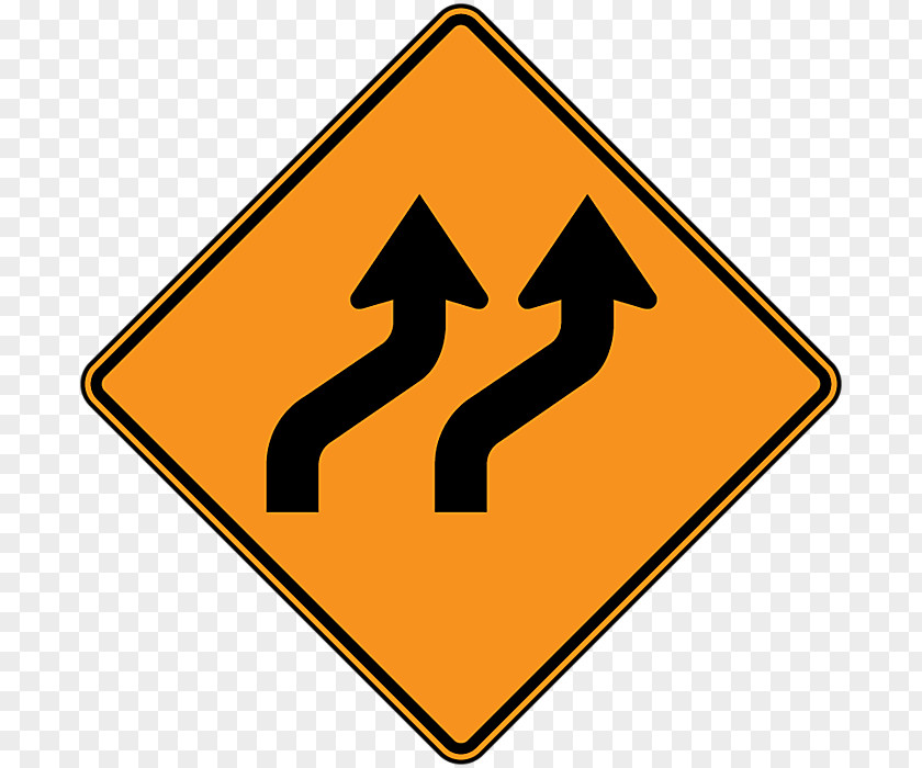 Road Reverse Curve Traffic Sign Manual On Uniform Control Devices PNG