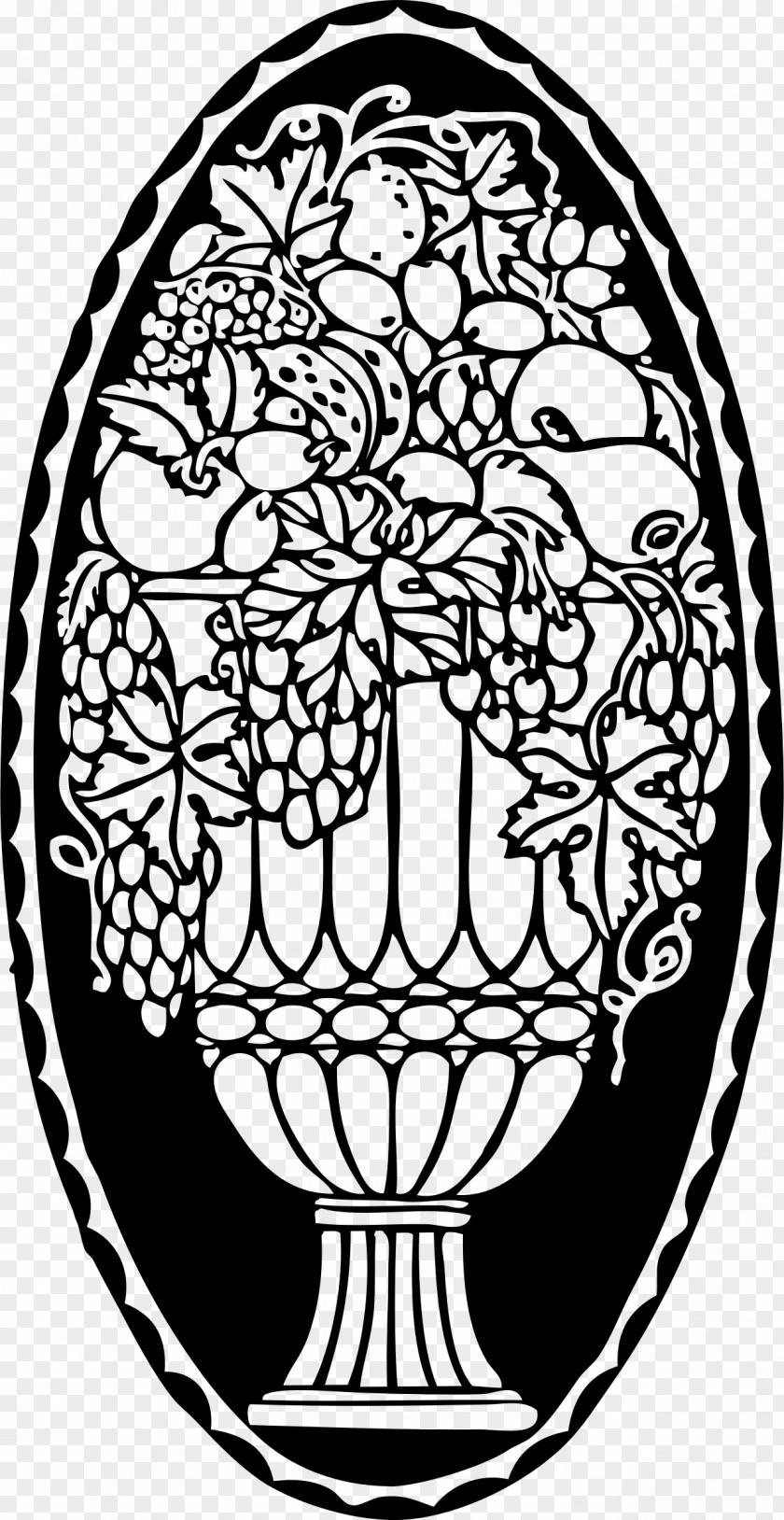 Vase Fruit Ornament Drawing PNG