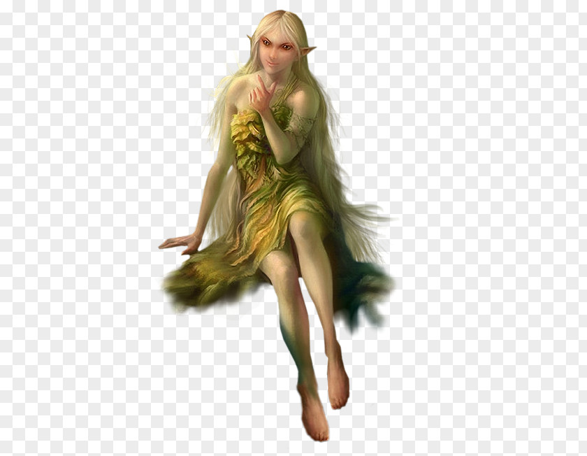 Fairy Long Hair Drawing Figurine Elf PNG