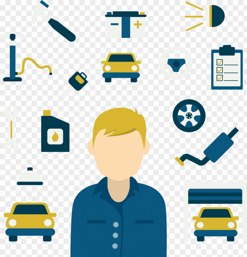 Vector Painted Car Repair Automobile Shop Adobe Illustrator Icon PNG