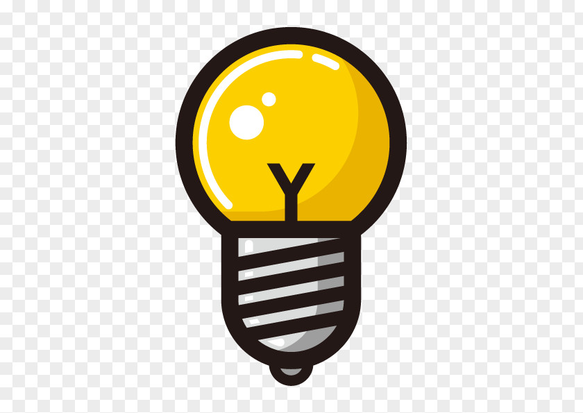 Vector Yellow Light Bulb Incandescent Icon PNG