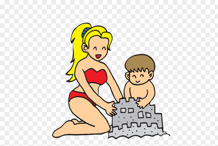 People On The Beach Cartoon Clip Art PNG