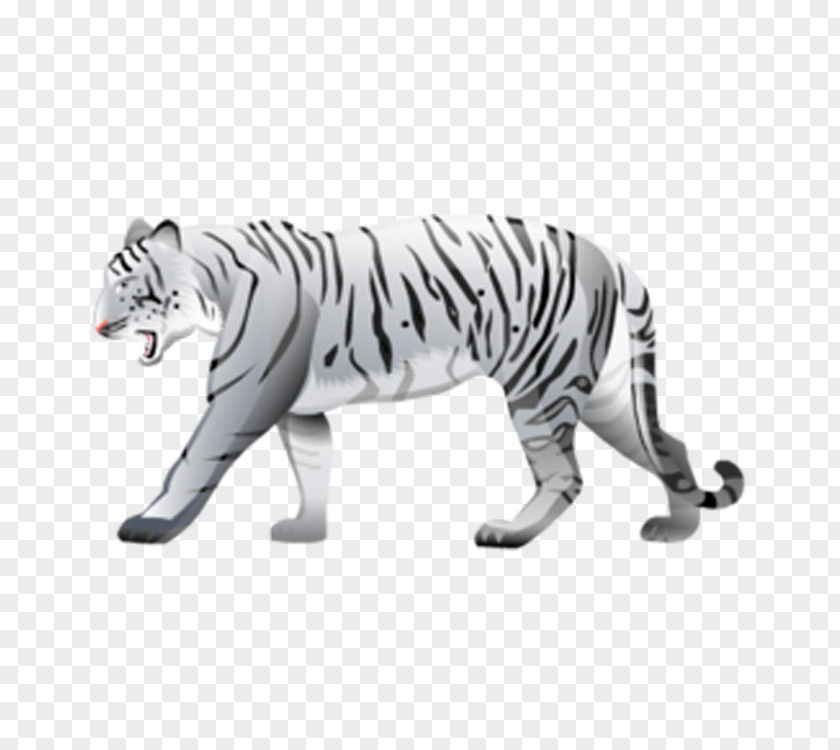 Tiger Bengal White Black Icon PNG