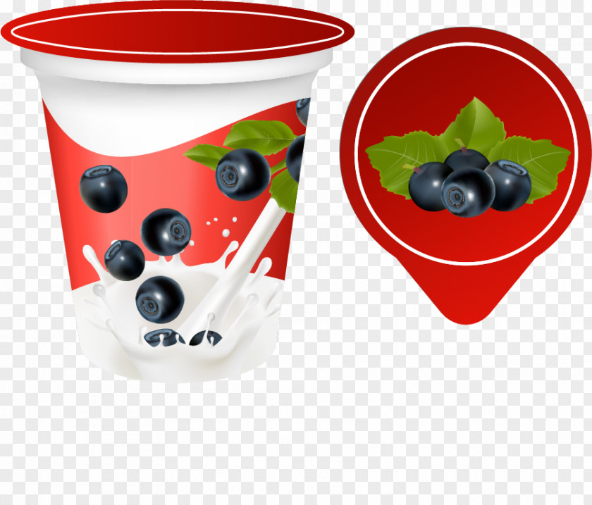 Blueberry Milk Cup Yogurt PNG