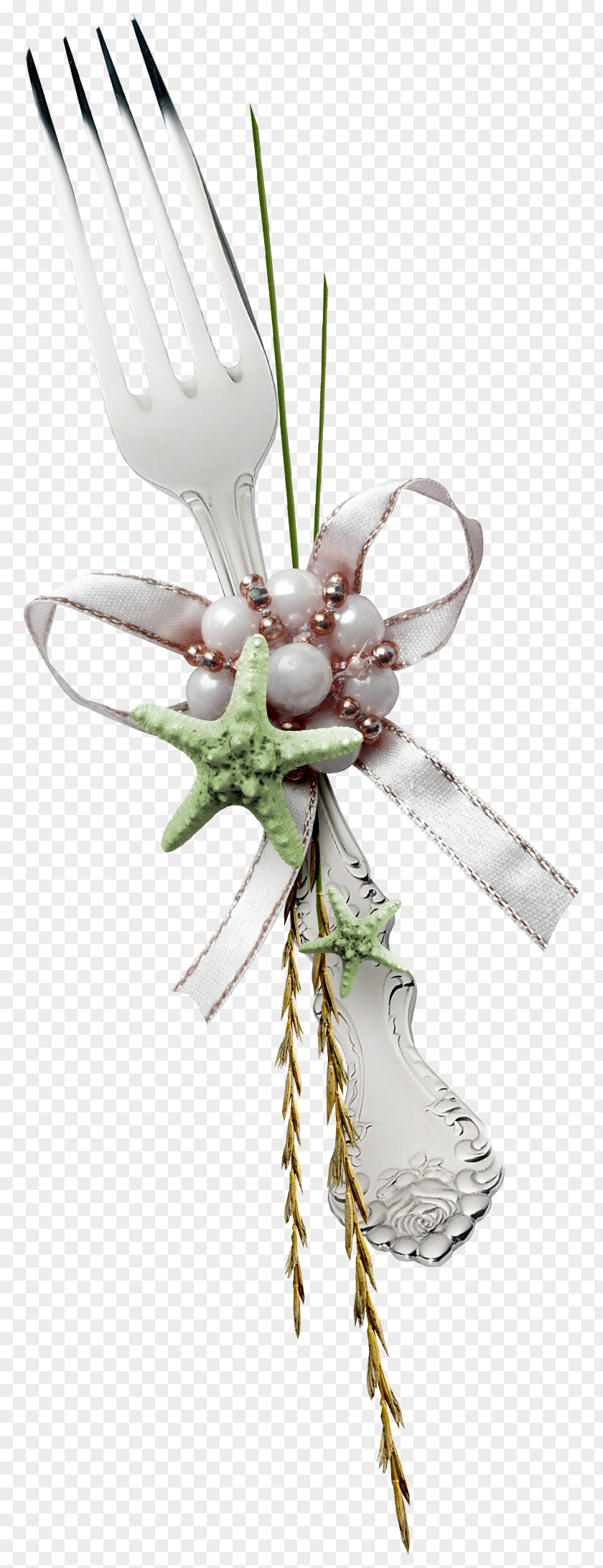 Decorative Ribbon Grass Fork With Telescope PNG